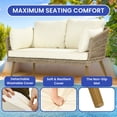 thumbnail image 6 of ModFusion Outdoor/Indoor Wicker Loveseat Sofa with Cushions & Pillow, Rattan Lounge Chair, Beige, 6 of 10