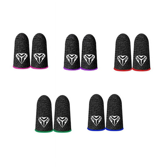 10PCS Gaming Finger Superconducting Electric Fibre 28 Knitted Sleeve Breathable Fingertips for Mobile Games,10 x Game finger covers,Random Color