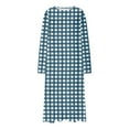 thumbnail image 4 of Caywon Womens Plaid Robes Casual Loose Pajamas Comfy Soft Home Wear Long Sleeve Plus Size Nightdress Cute Mid Sleepwear, 4 of 6