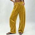 thumbnail image 4 of Cmfcve Women's Wide Leg Barrel Sweatpants Casual Daily Elastic Waist Velvet Long Pants with Pockets, 4 of 6