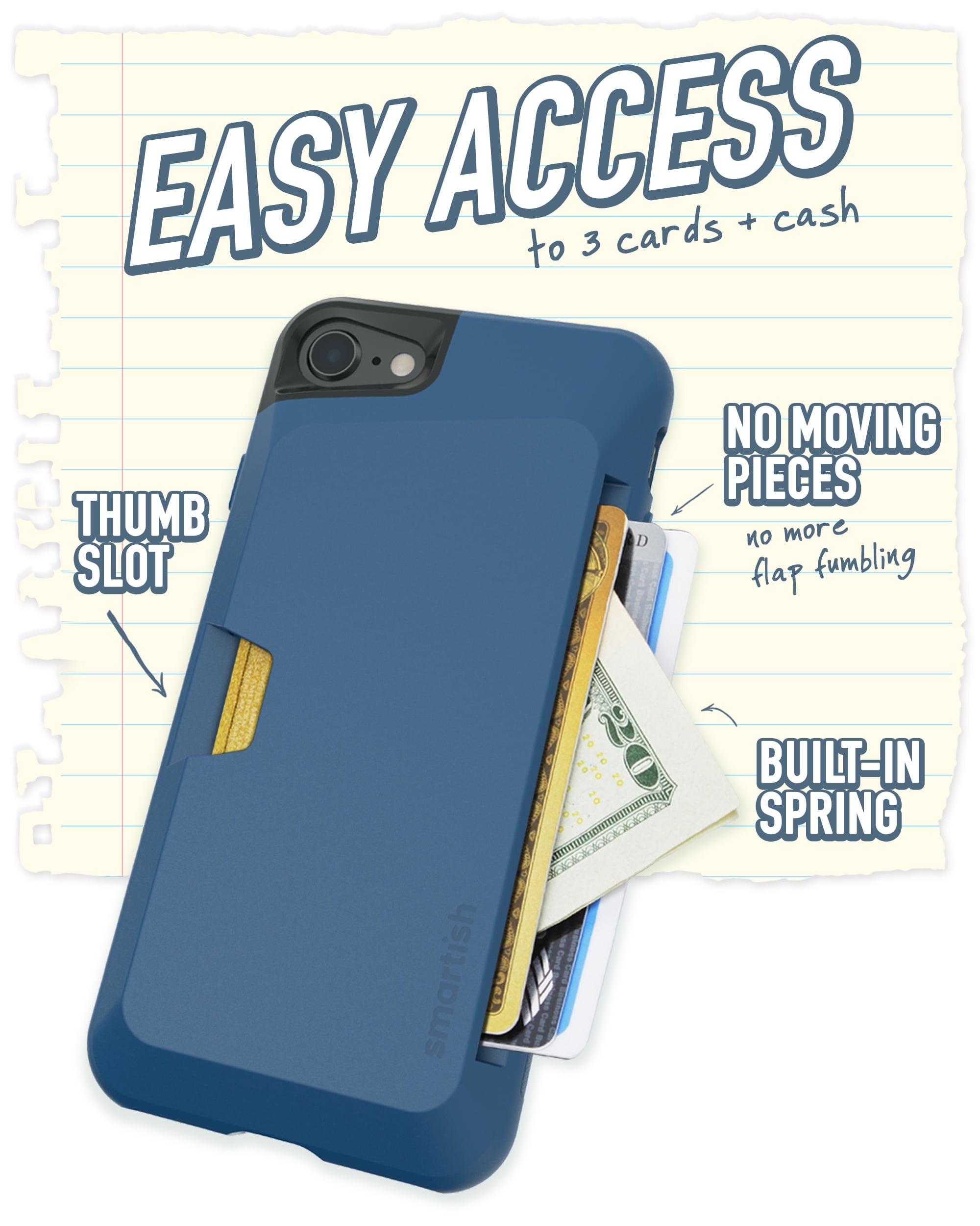 Silk iPhone x Wallet Case - Q Card Case [Slim Protective Kickstand CM4 iPhone 10 Grip Cover] - Wallet Slayer Vol.2, Black Onyx