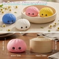 thumbnail image 5 of CQHVKQ 4" Dumpling Squishy Mystery Box, Rainbow Mystery Dumpling Squishy with Blowing Bubbles, Dumpling Stress Squeeze Balls with Steamer Box, Stress Relief Squishy Dumpling Toys for Kids, Purple, 5 of 9