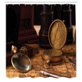 thumbnail image 2 of Ambesonne Compass Shower Curtain, Vintage Geography Tools Map, 69"Wx84"L, Multicolor, 2 of 4