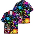 thumbnail image 3 of Neon Planet Bowling Hawaiian Shirt For Men Galaxy Bowling Shirt Mens Hawaiian Shirts Short Sleeve Button Down Shirt Men, 3 of 7