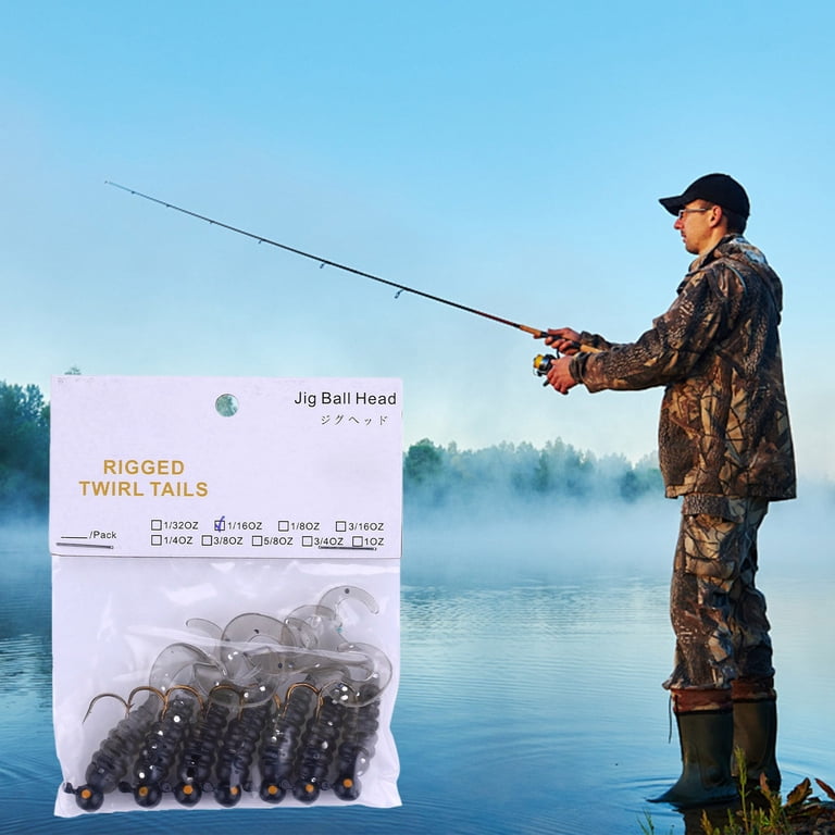 AGOOL Soft Fishing Lures Kit - Grub Tails, Tube Baits, Jig Heads For Bass, Trout, Panfish, Includes Tackle Box