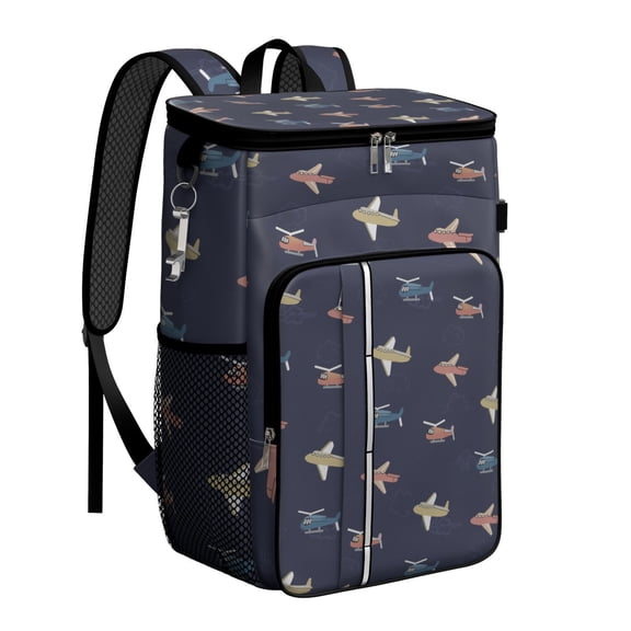 Fire Truck Cartoon Insulated Backpack Cooler - Leakproof & Waterproof, Ideal for Kids, Picnic, Beach, and Camping