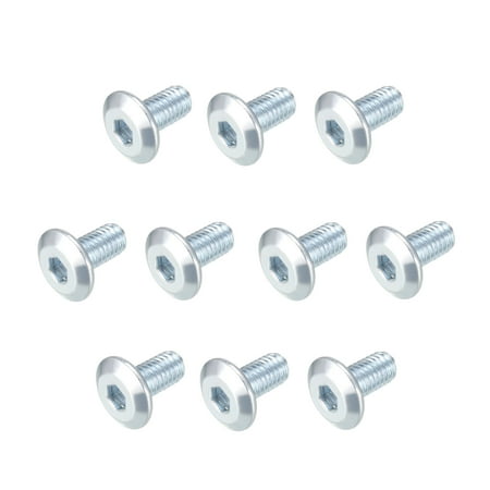 

M6x12mm Furniture Screw Hex Socket Cap Machine Screws Zinc Plated Fasteners Bolts Full Thread Carbon Steel 10 Pcs