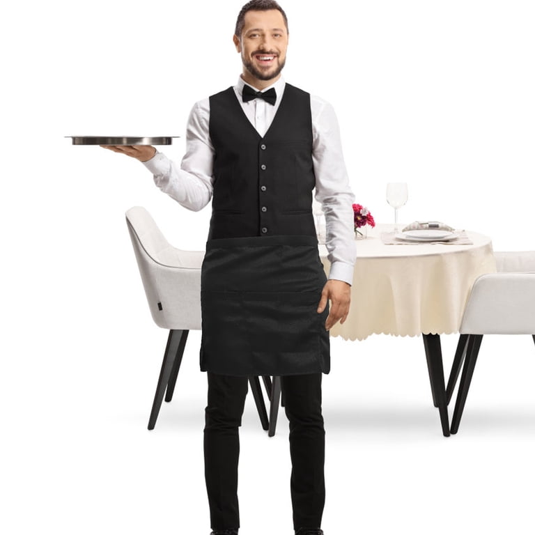 black waitress dress Elegant Lace Black Dress with Gloves SF017