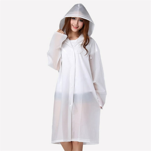 Chubasquero reutilizable con capucha para adultos | Poncho impermeable portátil para senderismo, camping y viajes | Impermeable transparente y plegable para hombre y mujer