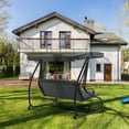 thumbnail image 2 of MCombo 3 Seat Outdoor Patio Swing Chair with Adjustable Canopy, Weather Resistant Steel Frame, 2 of 9