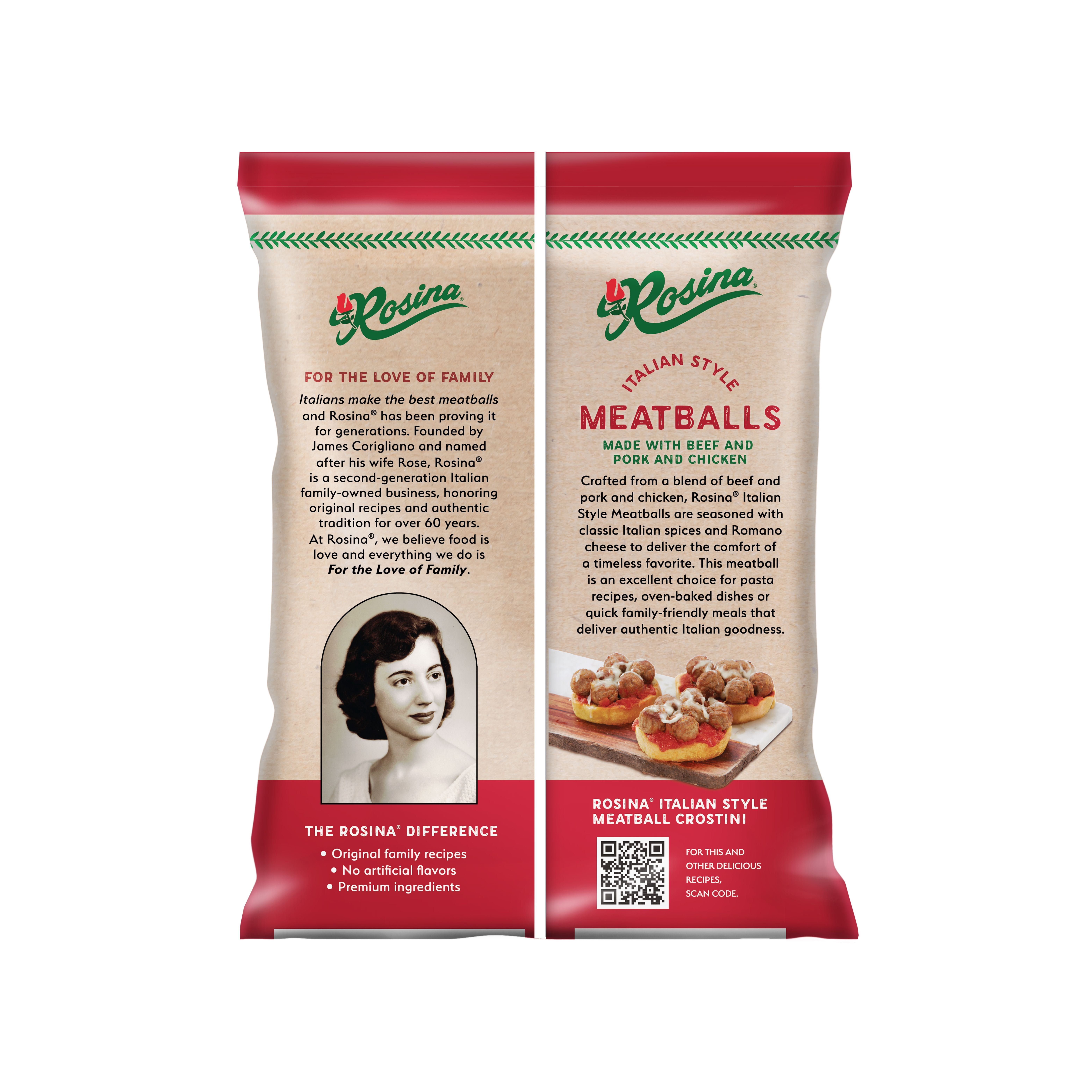 Rosina Italian Style Meatballs, 26 oz Bag (Frozen)