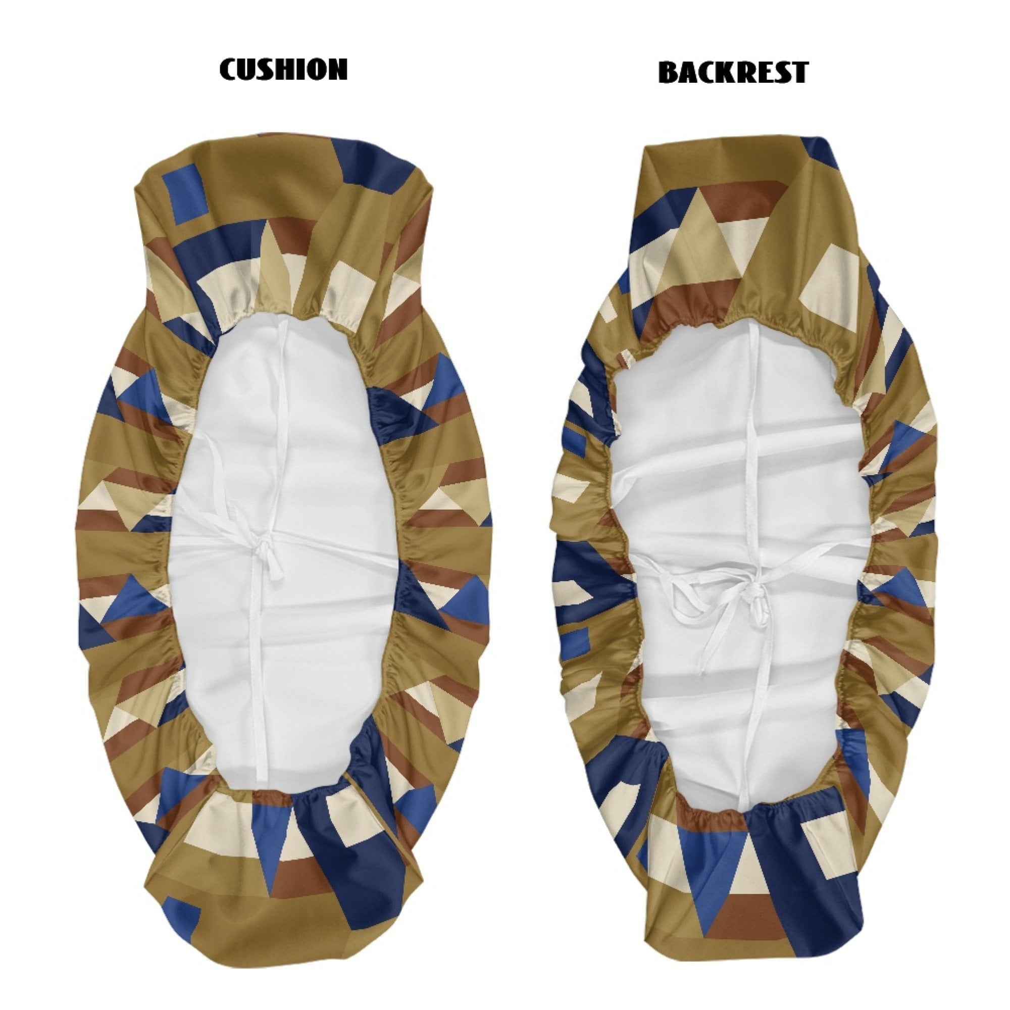 ZIATUBLES 2-Pack UTV Front Seat Covers with Abstract Geometry Print, Compatible with Kawasaki Mule 3000 3010, Washable Polyester Protective Cover, Fade & Wear Resistant