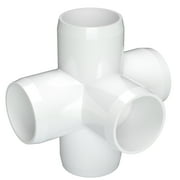 FORMUFIT PVC Fitting, 5-Way Cross Side Outlet, Furniture Grade, 3/4 Size, White, 8-Pack (F0345WC-WH-8)