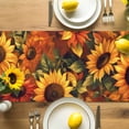 thumbnail image 4 of Summer Radiant Table Runner, Sunflower Flower Plants Oil Painting Kitchen Table Runners Dress Scarves for Table Decorations Party/Restaurant/Indoor Outdoor Use, 13x72in, 4 of 9