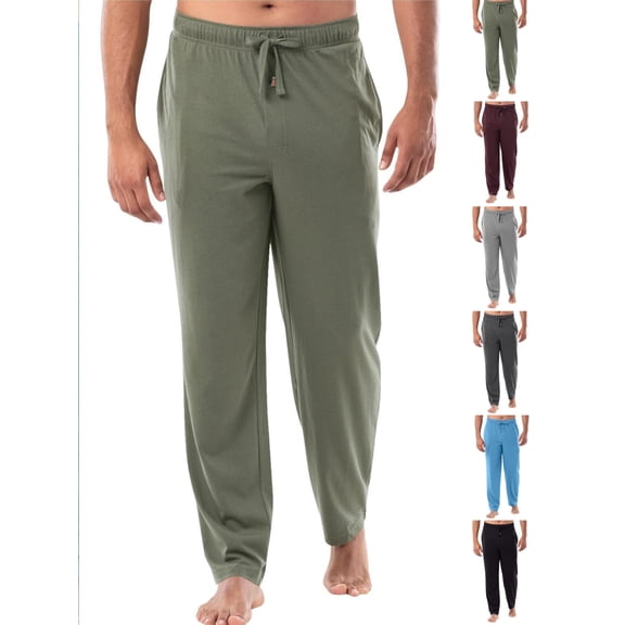Men's Wide Leg Pants Elastic Waist Breathable Soft Full Length Pants Lounging At Home