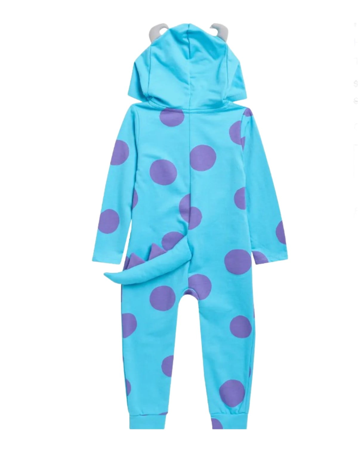 Monsters Inc. Sulley Toddler Kids One-Piece Costume Pajama, Hooded Romper, Size 2T