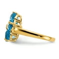 thumbnail image 4 of Primal Gold 14 Karat Yellow Gold 6mm Heart Blue Topaz and Diamond Ring, 4 of 7