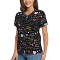 thumbnail image 2 of Zufioo I love you Mom Print Women's Classic V-neck T-shirt, V-neck Short-sleeved Tops Home Wear, Suitable for Daily Life, Work, Outdoors-XX-Large, 2 of 8