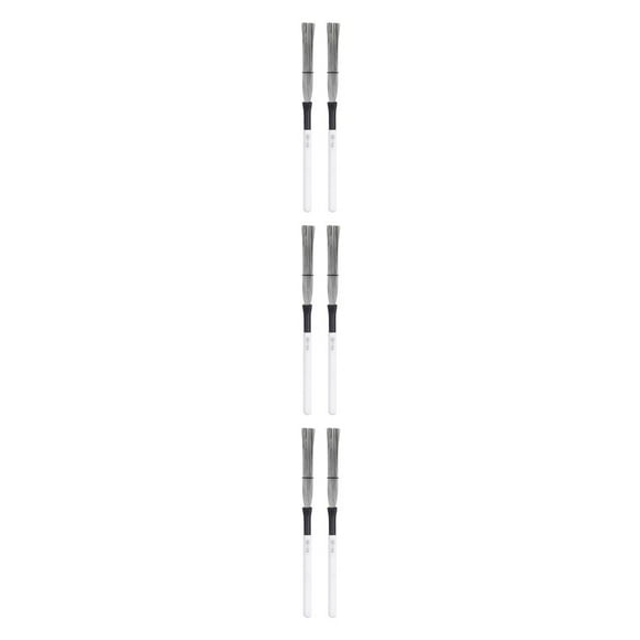 Ruiboury Pack of 2 Drum Brush Multicolored High-carbon Steel Firm Structure Cajon Stick Instrument Supplies Sticks White 3Set