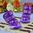 thumbnail image 3 of 4 Pieces Waterproof Dog Boots Shoes Puppy Candy Colors Non-Slip Rain Shoes Pet Boots for Snow Rain Day Middle and Small Dogs, 3 of 5