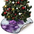 thumbnail image 5 of Coolnut Cute Snowman Christmas Christmas Tree Mats Waterproof Tree Skirt, Purple Garland Xmas Tree Stand Tray Mat Floor Protector Pad for Holiday Party Decoration, 28.3", 5 of 6