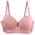 thumbnail image 2 of Comfort Bras Under $5 Xunlbb Plus Size Women's Solid Color Bra With Large Chest And Steel Ring Plus Size Lingerie Sexy Gathering Bra Lingerie(Pink,L), 2 of 3
