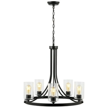 SAFAVIEH Emersyn 5-Light Modern Black Metal Chandelier