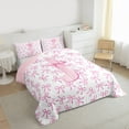 thumbnail image 3 of jejeloiu Monogrammed J Letter Queen Comforter Set,Cute Kawaii Bowknot Bedding Comforter Set For Bow Girl Reversible 3pcs, 3 of 8