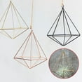 thumbnail image 3 of GLFILL Hanging Flower Pot Swing Flower Basket Tillandsia Air Plant Flower Pot Holder Decorative Triangular Metal Frame Freestanding Imitation Gold, 3 of 6