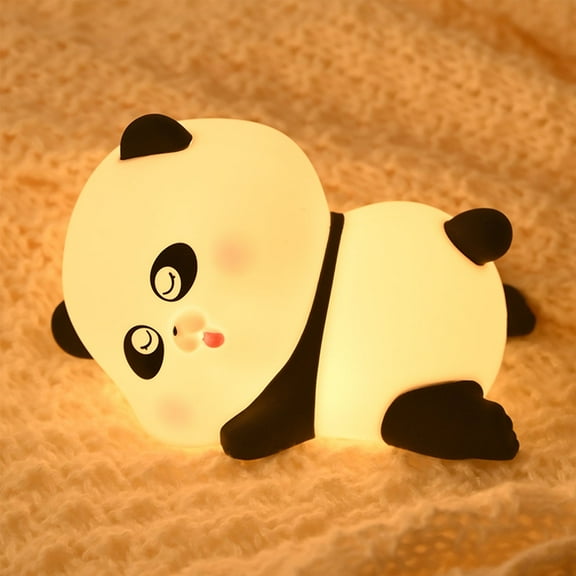 Night Light for Kids, Panda Cute Night Light with Dimmable & Timing, 7 Colors Changing Silicone Night Lamp, Rechargeable Portable LED Light, Room Decor Bedside Lamp Gift for Boys and Girls