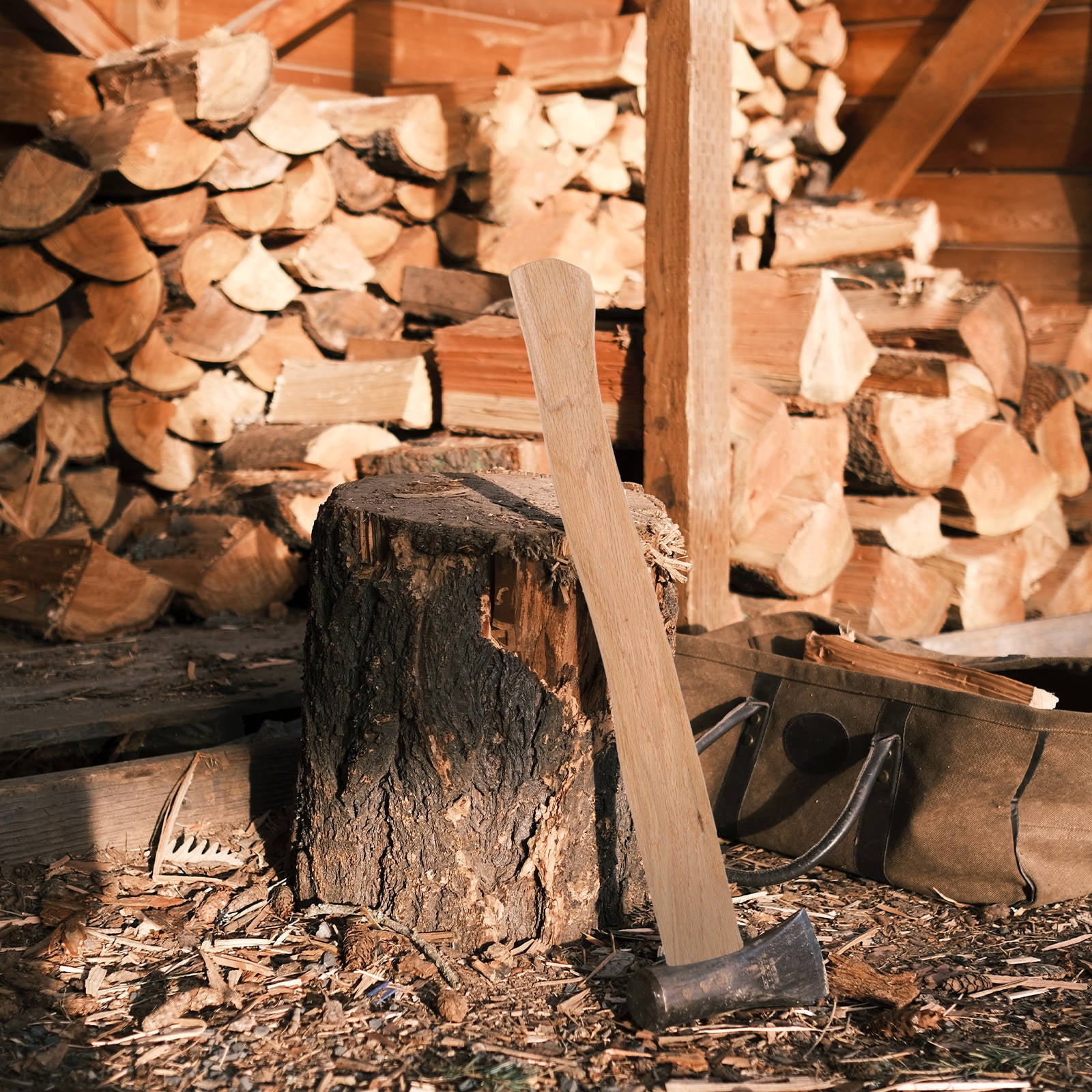 Mobestech Wood Hatchet Handle Ergonomic Comfort 2Pcs 15.72Inch