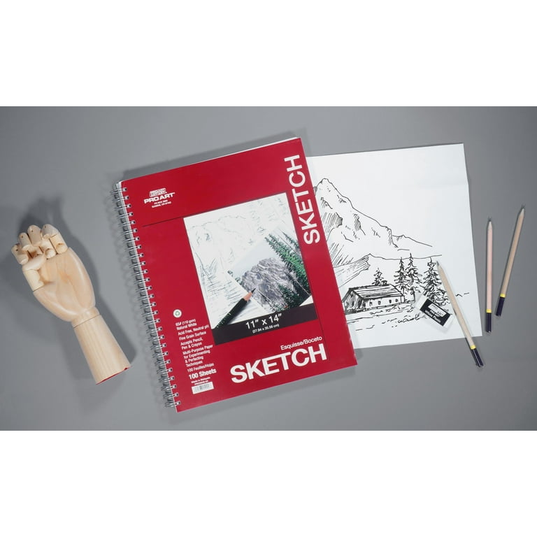 Pro Art Premium Sketch Book 7x7 80 sheets, 70#, Wire, Sketch