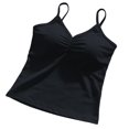 thumbnail image 6 of Soyumi Tank Tops for Women Backless Basic Double Lined Summer Spaghetti Strap Sleeveless Cami Workout Shirts, Black, 6 of 6