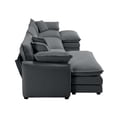 thumbnail image 5 of 114'' Oversized Modular Cushion Sofa with Portable Ottoman, L-Shaped Corner Spacious Sectional Sofa Set, 25'' Deep Seating, for Home Apartment Living Room, Grey, 5 of 9