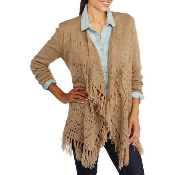 ONLINE - Samantha Rose Women's Mixed Pointelle Open Cardigan with ...