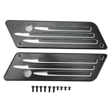 2024 2 Pcs Saddlebag Latch Covers Saddle Bag Outer Lid Hinge Covers Plate for Touring Street Glide Electra Glide Road Glide 1993 to 2013 Black