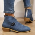 thumbnail image 3 of Mepaouo Womens Cutout Slip on Booties Fleece Lined Buckle Walking Work Snow Winter Outdoor Boots, 3 of 9
