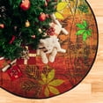 thumbnail image 4 of Coolnut Art Floral Autumn Christmas Tree Mats Waterproof Tree Skirt, Grunge Fall Leaves Xmas Tree Stand Tray Mat Floor Protector Pad for Holiday Party Decoration, 28.3", 4 of 6