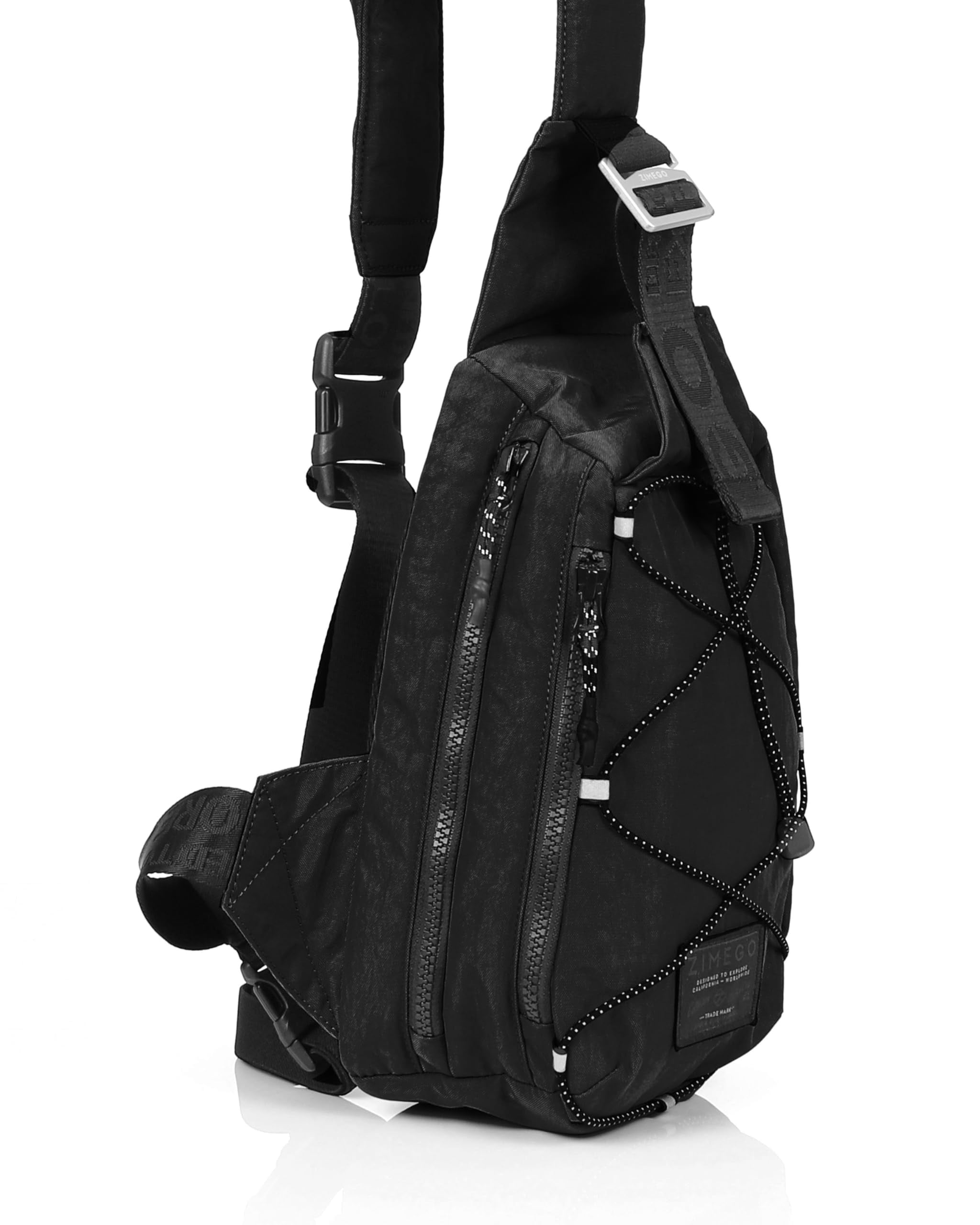 ZIMEGO Tactical Fanny Pack and Crossbody Bag - Utility Sling Bag for Travel and Outdoor, Black