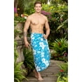thumbnail image 4 of HAPPY BAY Men's Pareo Swim Trunk Surfing Sarong Long Beach Wrap One Size Teal Blue-R819 Summer Vacation Party, 4 of 6