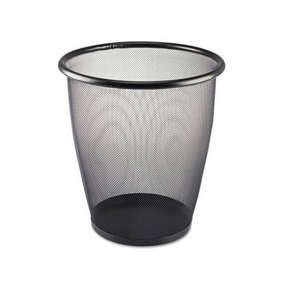 Onyx Round Mesh Wastebasket Steel Mesh, 5 gal, Black