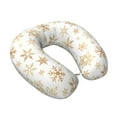 thumbnail image 2 of Daiia gold Snowflake print Pattern Travel Pillow 100% Pure Memory Foam Travel Neck Pillow, Airplane Pillow U-Shaped Neck Pillow Ergonomic Travel Pillow, 2 of 8