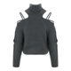 thumbnail image 2 of Gibobby Suéter de Punto, Suéteres de invierno para mujer 2023, estilo casual, cuello alto, manga larga, abertura lateral, suéter, sueltos, para mujer(Gris,CH), 2 of 4