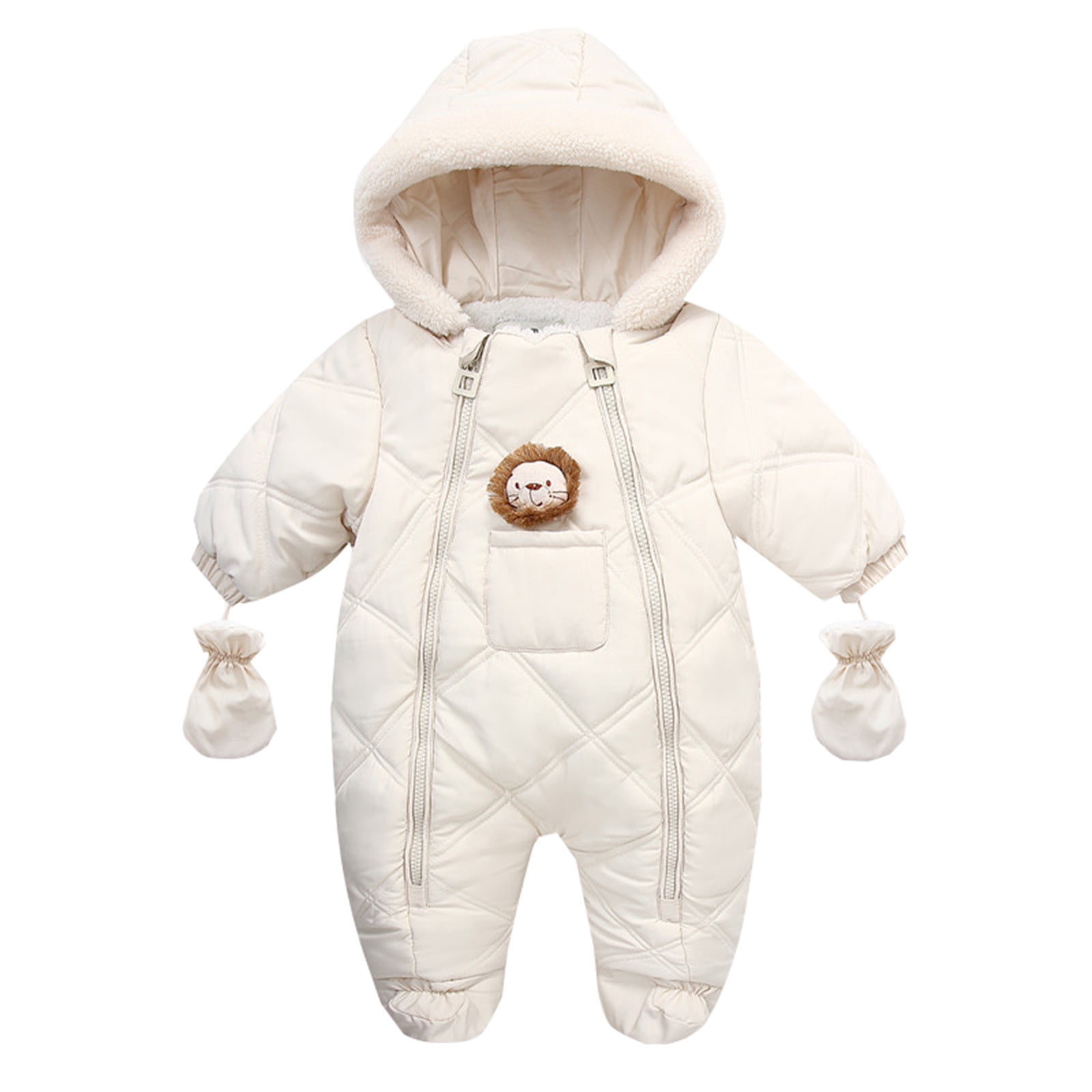 TAIAOJING Baby Newborn Snowsuit Winter Hooded Footie Infant Boys Girls