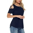 thumbnail image 4 of ANYJOIN Womens Casual Summer Tunics Tops Short Sleeve Cold Shoulder Shirts, 4 of 6
