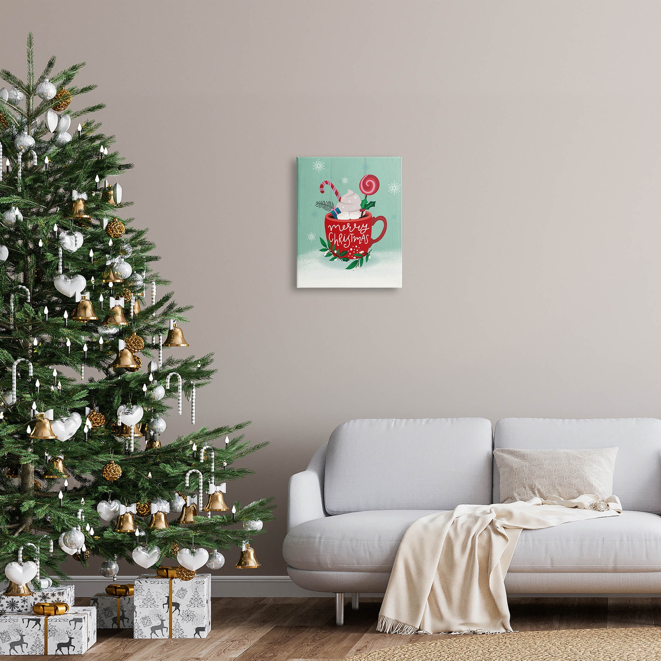 Merry Christmas Warm Cocoa Holiday Graphic Art Gallery Wrapped Canvas Print Wall Art