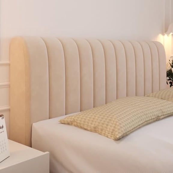 Mictong Headboard Cover Large Double Bed Extra Large Double Bed Headboard Cover Quilted Thick Dustproof Protective Cover Suitable for Bedroom Decoration, Khaki Color, 1 Piece