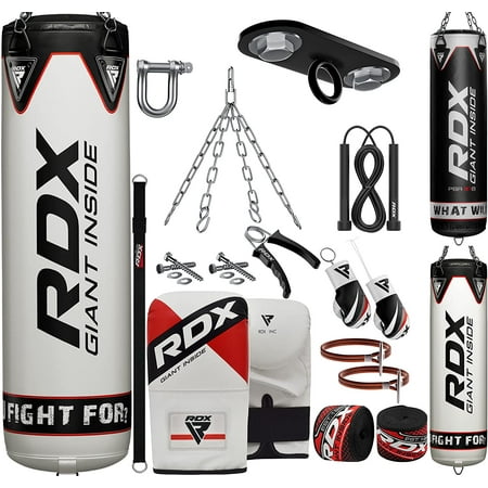 RDX Punch Bag for Boxing, 4ft Filled Heavy Bag Anti Swing Set with Punching Gloves, Chain, Ceiling Hook, 13pc