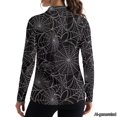 thumbnail image 2 of Jeiento Women's Golf Shirts, Moisture Wicking Festive Tops, Grey Spider Web, Long Sleeve V Neck Quick Dry Sun Protection Top for Yoga, Outdoor Travel and Daily Wear, 2 of 7