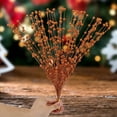thumbnail image 2 of Nvzi 3 Pack Orange Artificial Glitter Berry Stems 15.7" Fake Decorative Glitter Sticks for Christmas Tree, 2 of 5